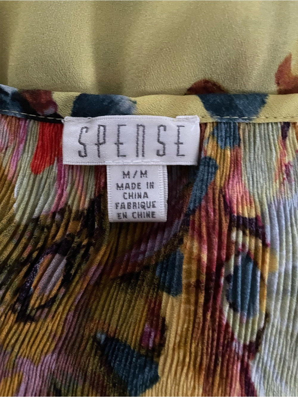 Spense Chartreuse Floral Split-Neck Tunic - Picture 9 of 13